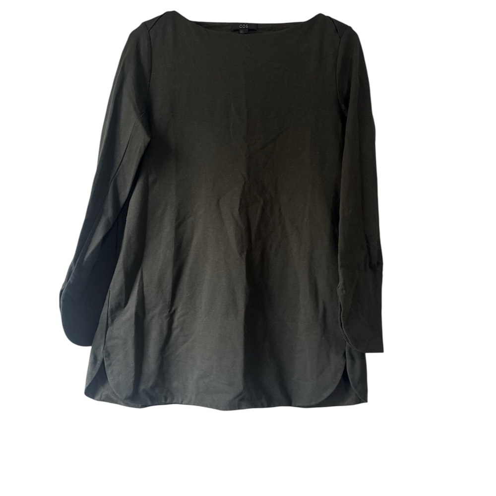 COS Dark Green Long Sleeve Tunic top size small